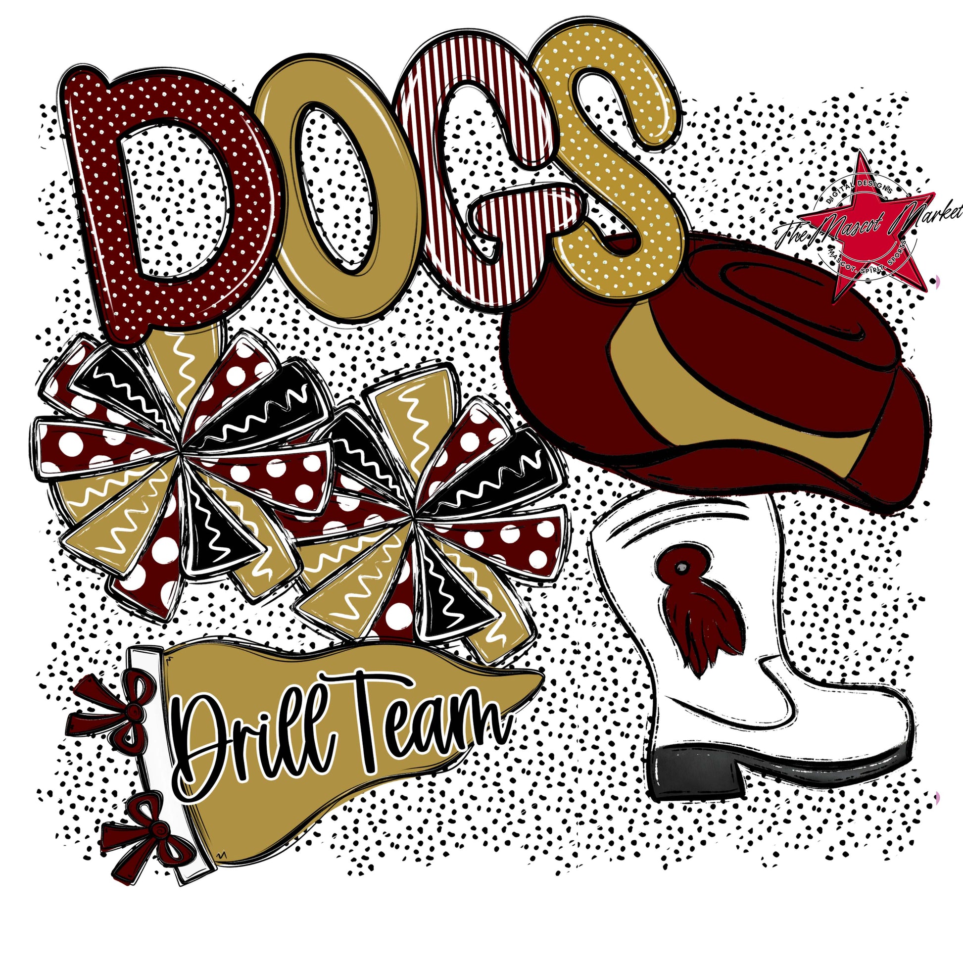 Dogs Drillteam Spirit-Maroon & Gold