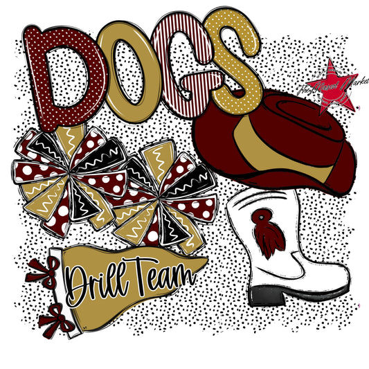 Dogs Drillteam Spirit-Maroon & Gold