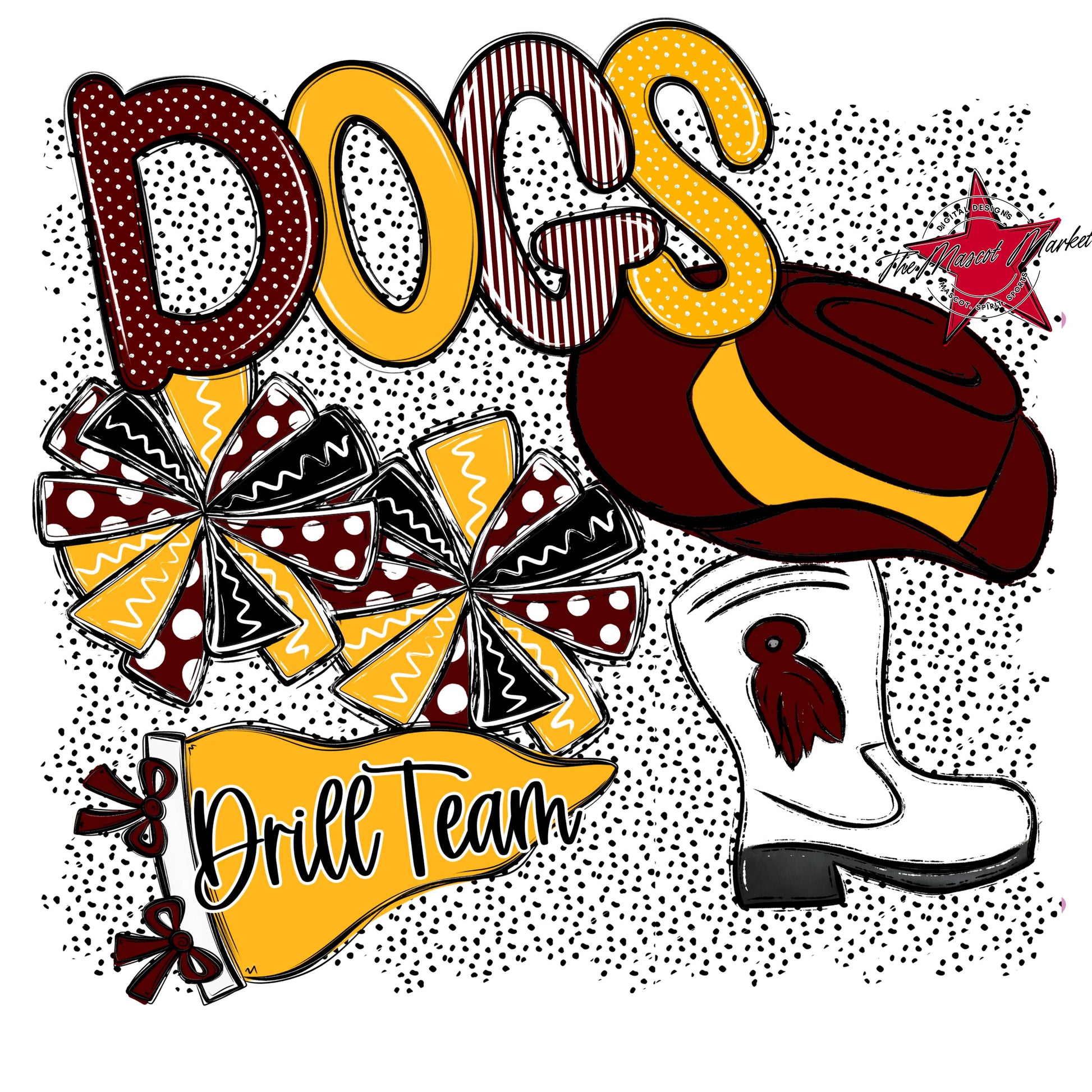 Dogs Drillteam Spirit-Maroon & Yellow