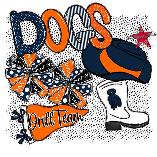Dogs Drillteam Spirit-Navy & Orange