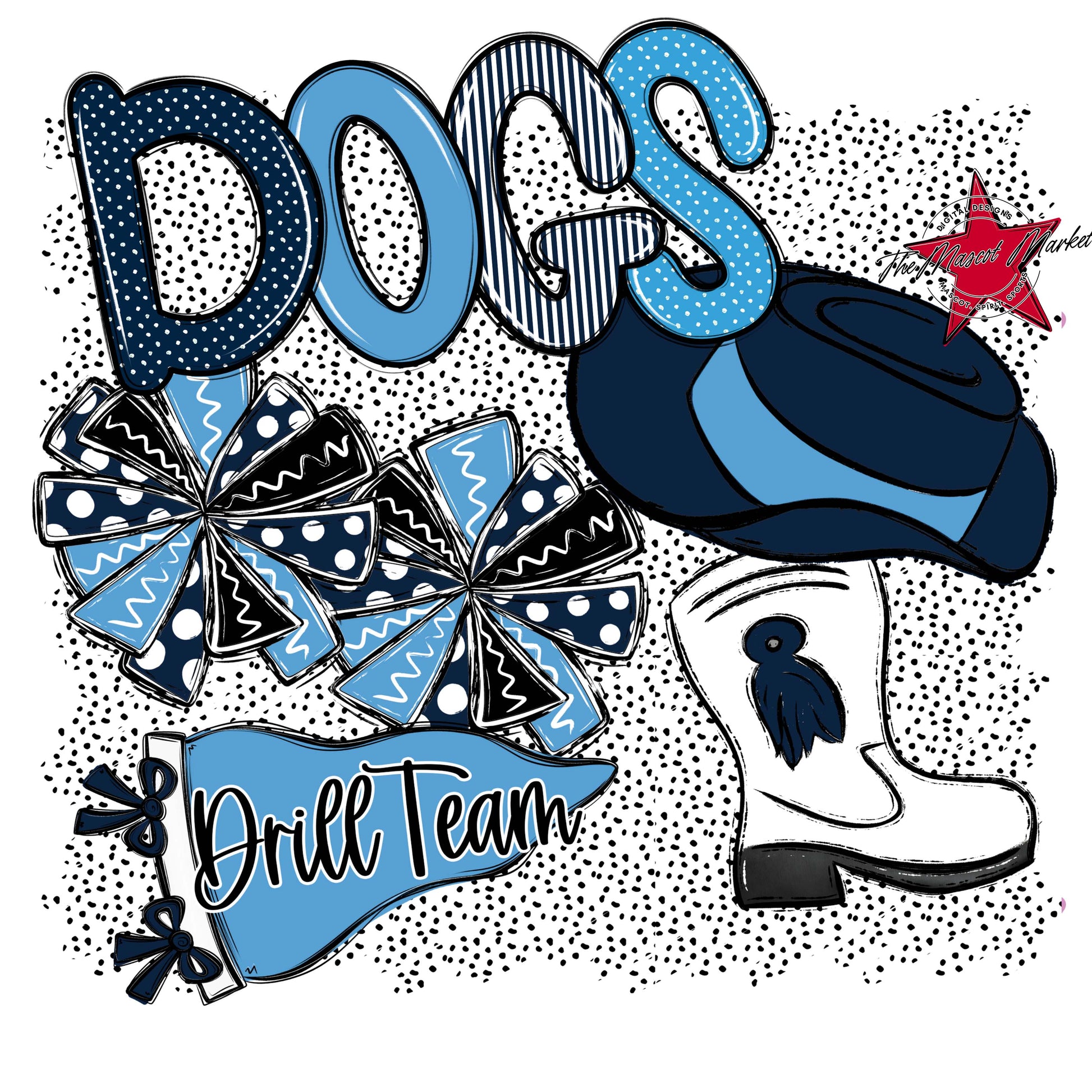 Dogs Drillteam Spirit-Navy & Carolina Blue