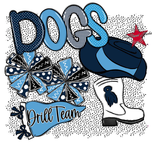 Dogs Drillteam Spirit-Navy & Carolina Blue