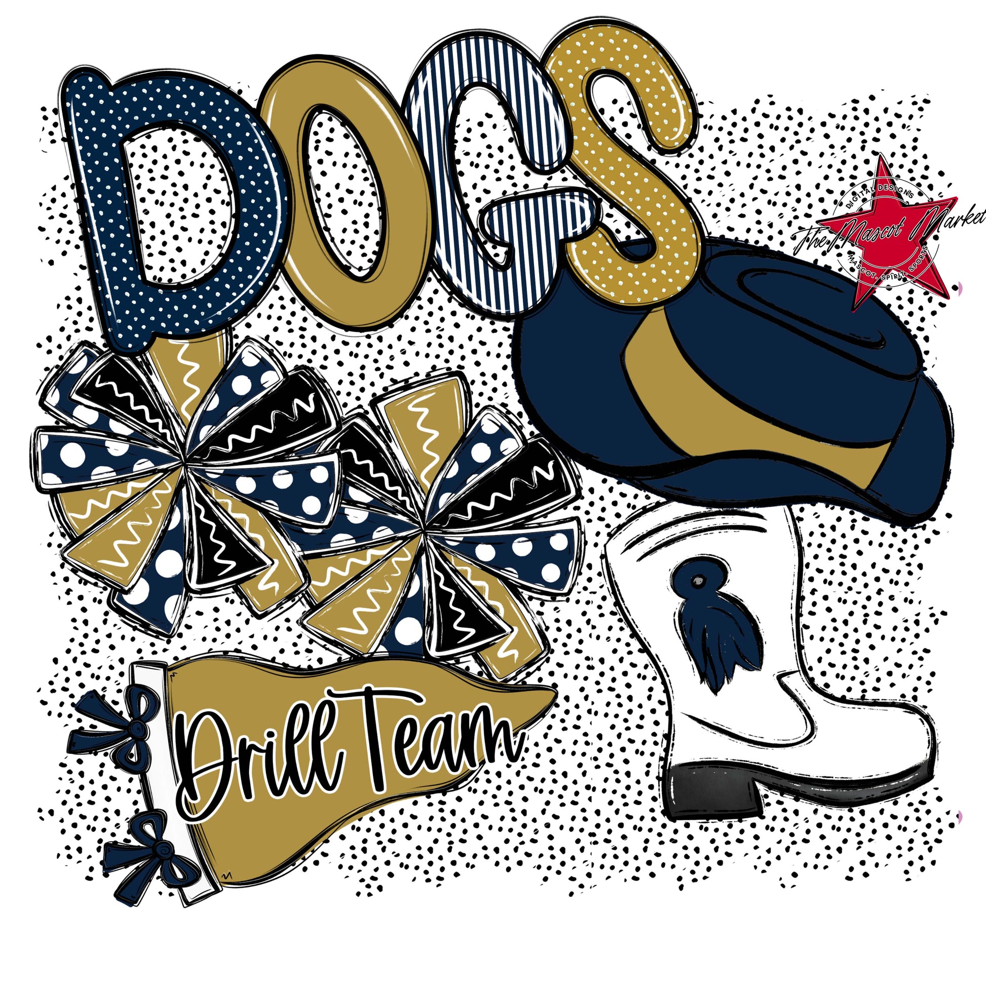 Dogs Drillteam Spirit-Navy & Gold