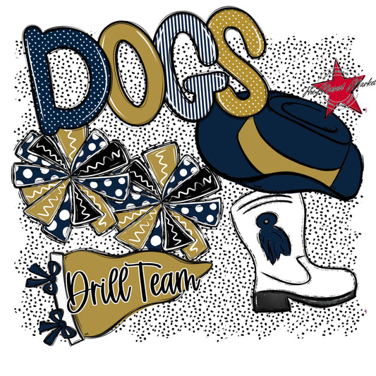 Dogs Drillteam Spirit-Navy & Gold