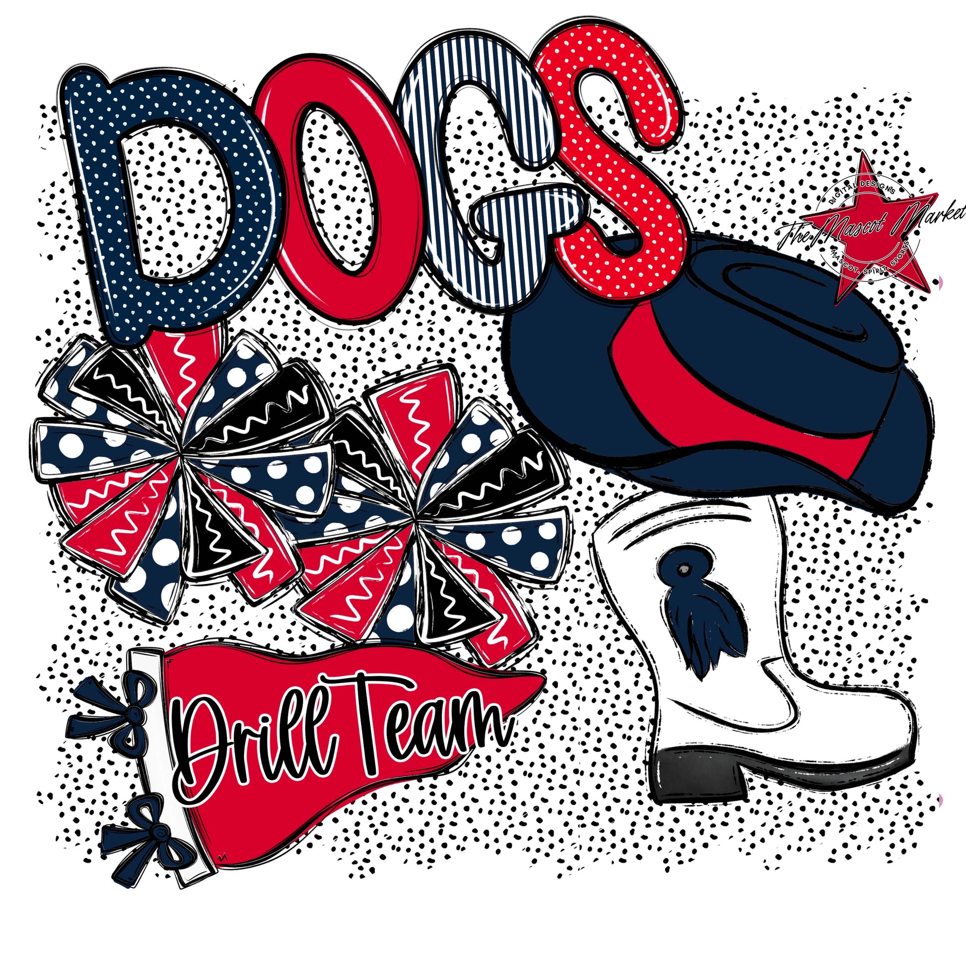 Dogs Drillteam Spirit-Navy & Red