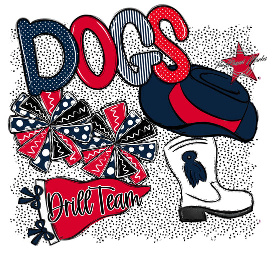 Dogs Drillteam Spirit-Navy & Red