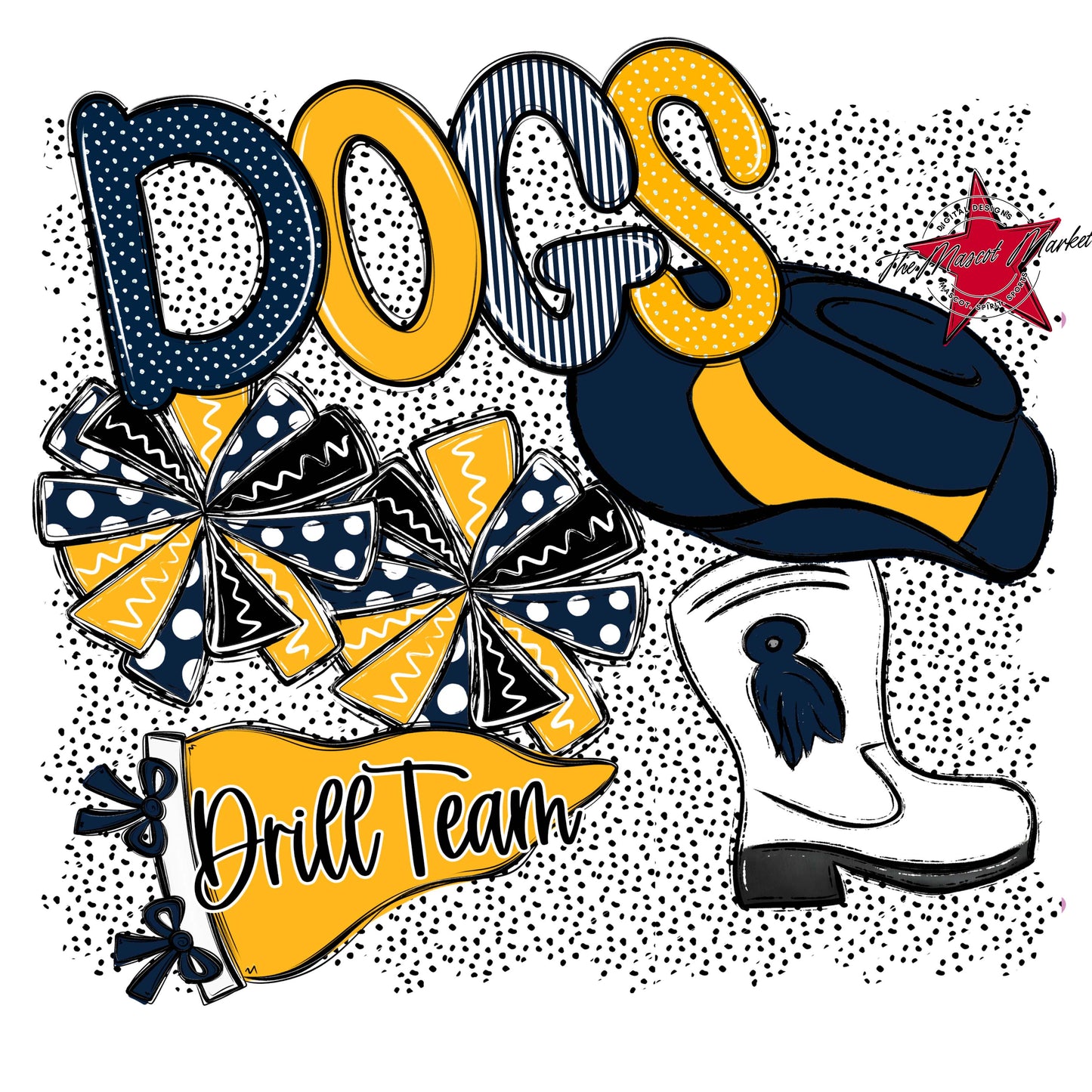 Dogs Drillteam Spirit-Navy & Yellow