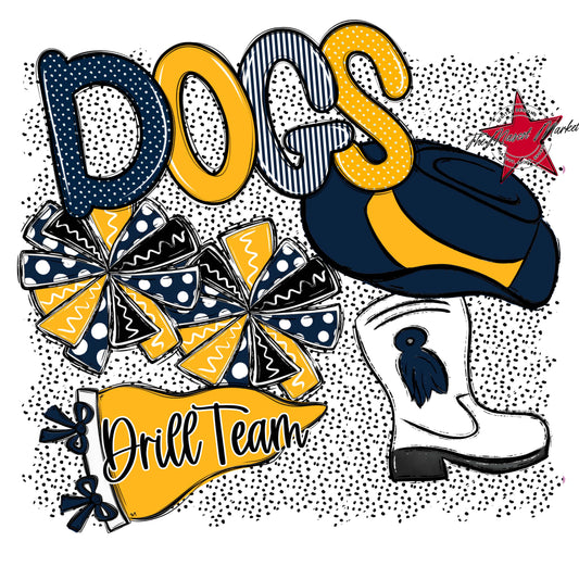Dogs Drillteam Spirit-Navy & Yellow