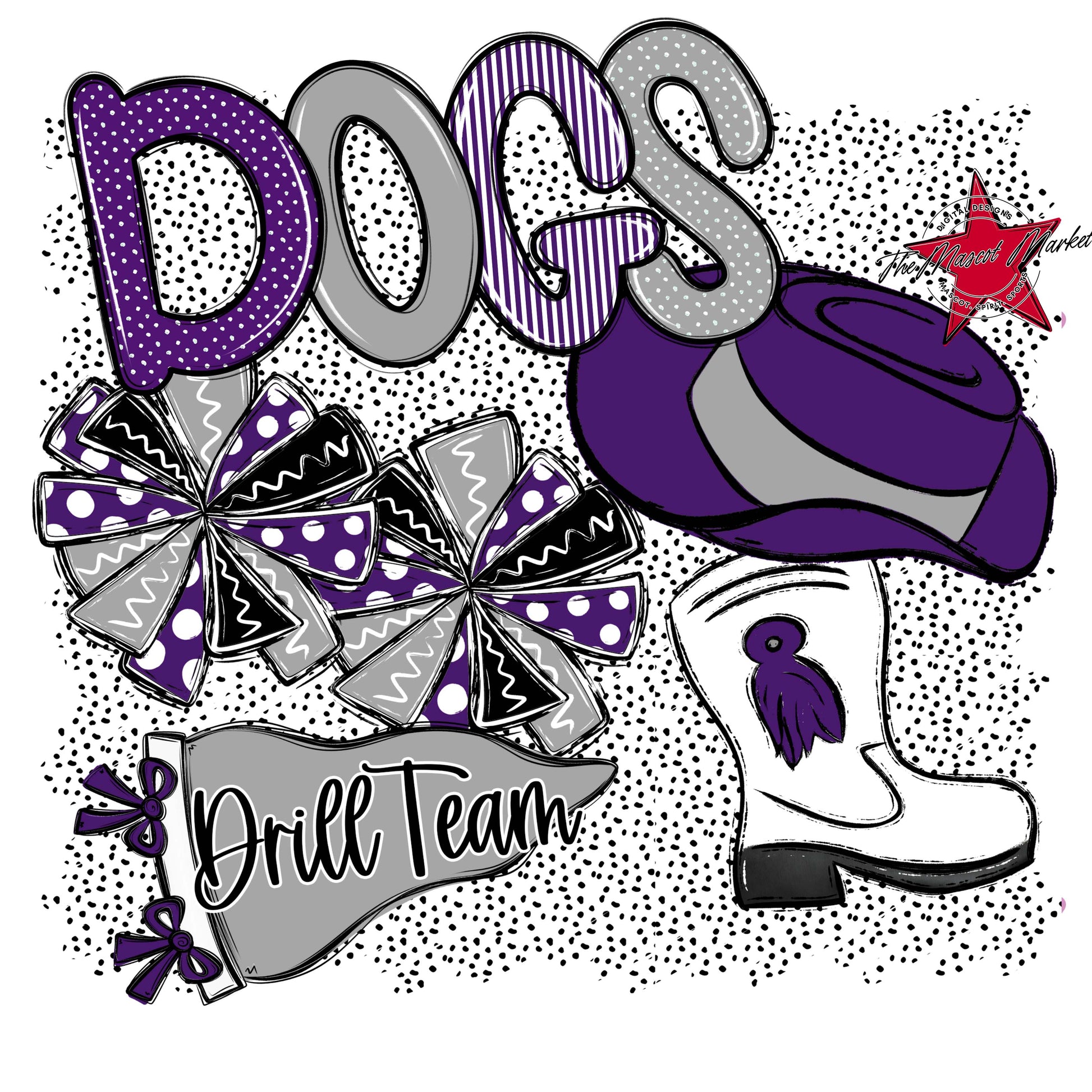 Dogs Drillteam Spirit-Purple & Grey