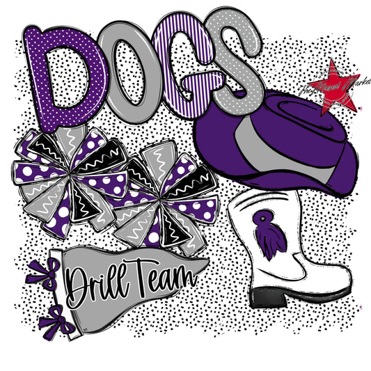 Dogs Drillteam Spirit-Purple & Grey