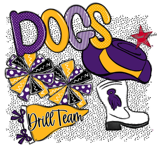 Dogs Drillteam Spirit-Purple & Yellow