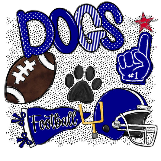 Dogs Football Spirit-Blue