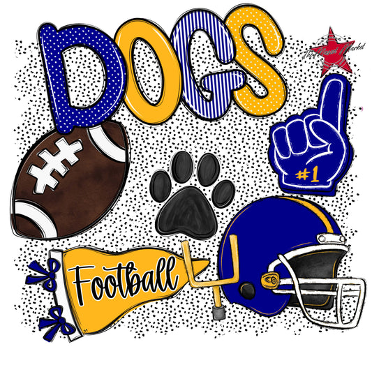 Dogs Football Spirit-Blue & Yellow