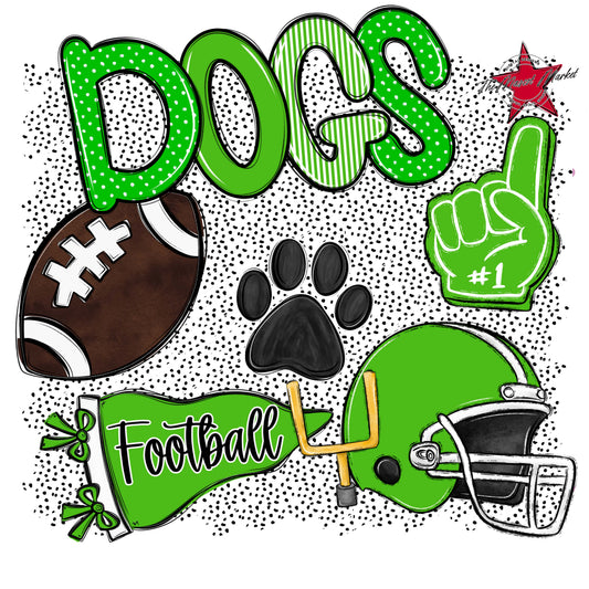 Dogs Football Spirit-Bright Green