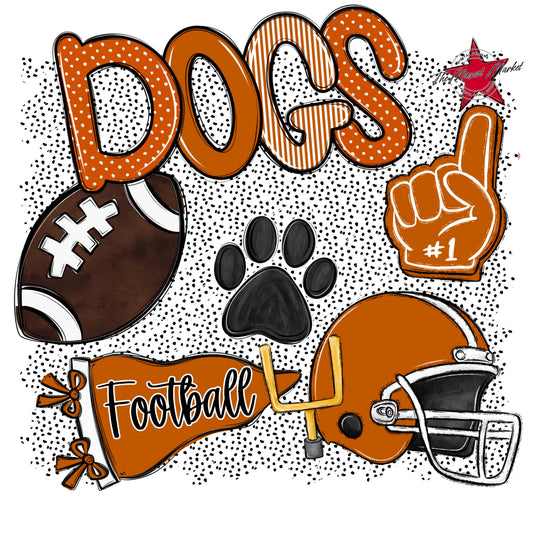 Dogs Football Spirit-Burnt Orange
