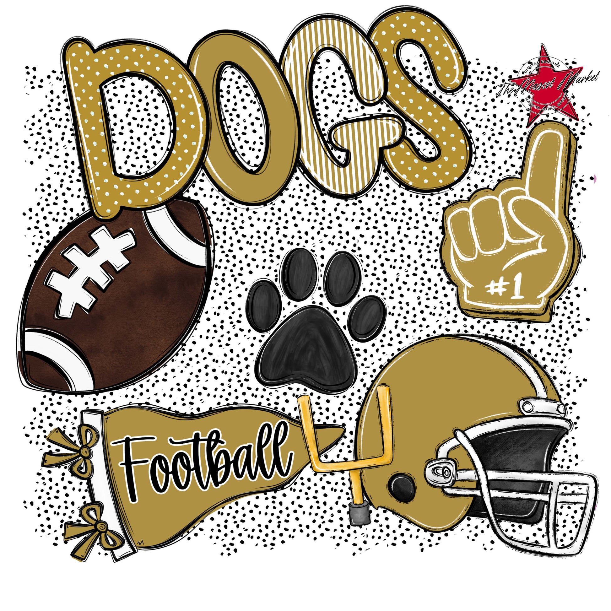 Dogs Football Spirit-Gold