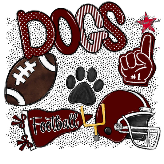 Dogs Football Spirit-Maroon