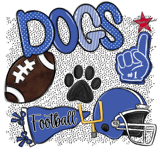 Dogs Football Spirit-Off Blue
