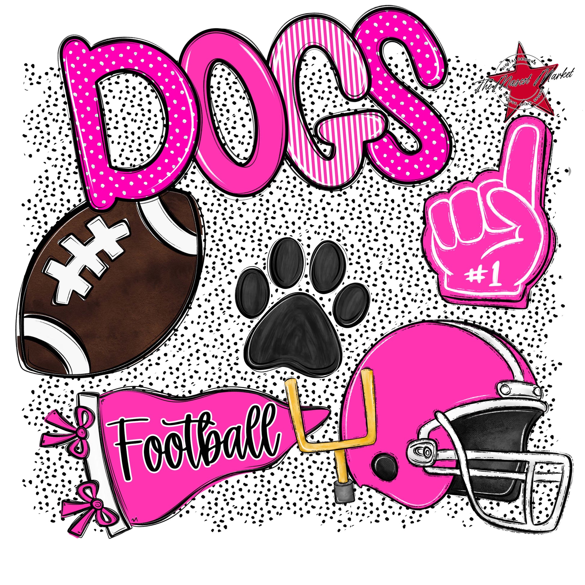 Dogs Football Spirit-Pink