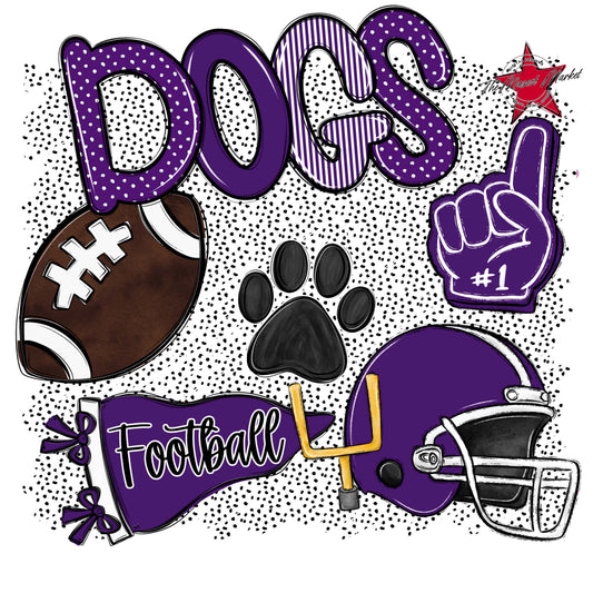 Dogs Football Spirit-Purple