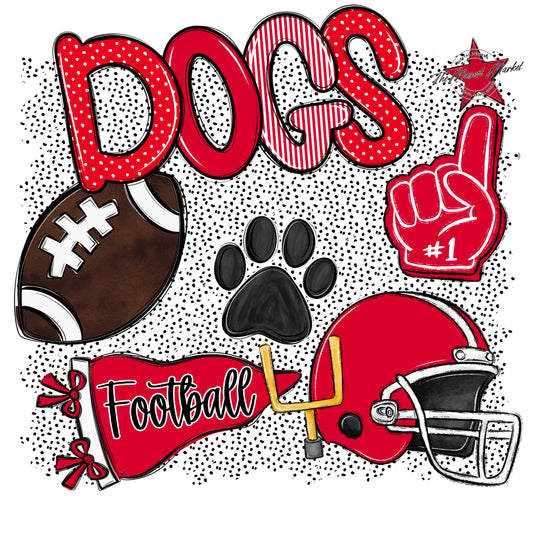 Dogs Football Spirit-Red