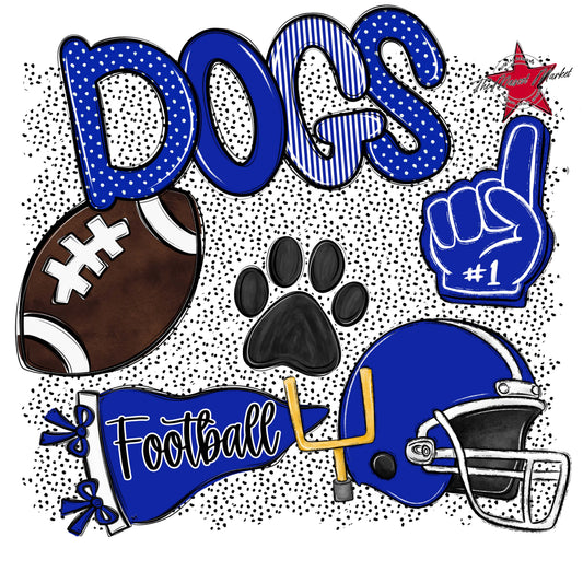 Dogs Football Spirit-Royal Blue