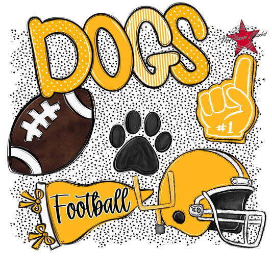 Dogs Football Spirit-Yellow