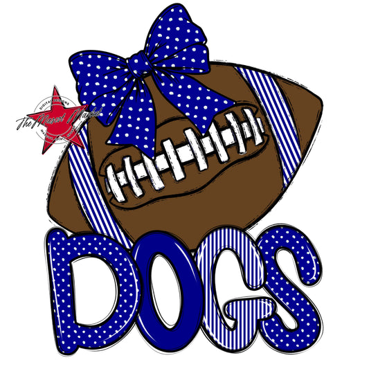 Dogs Football Spirit Design-Blue