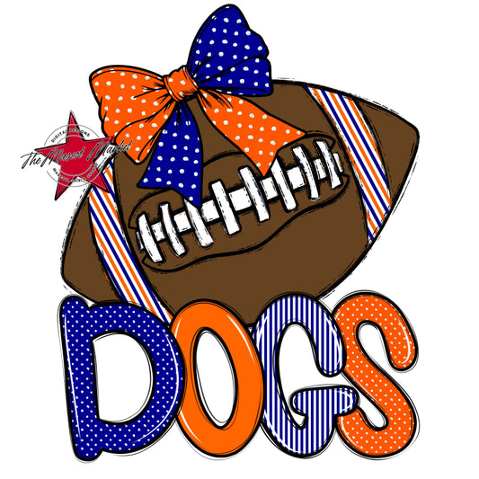 Dogs Football Spirit Design-Blue & Orange