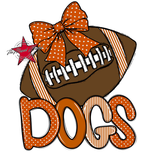Dogs Football Spirit Design-Burnt Orange