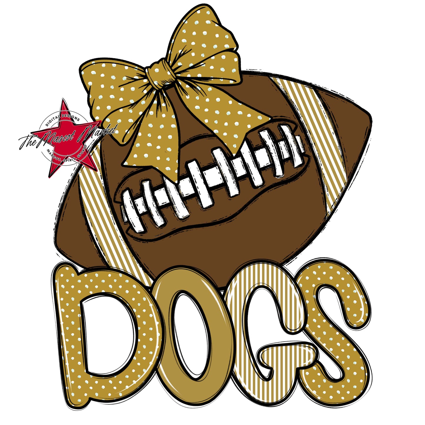 Dogs Football Spirit Design-Gold