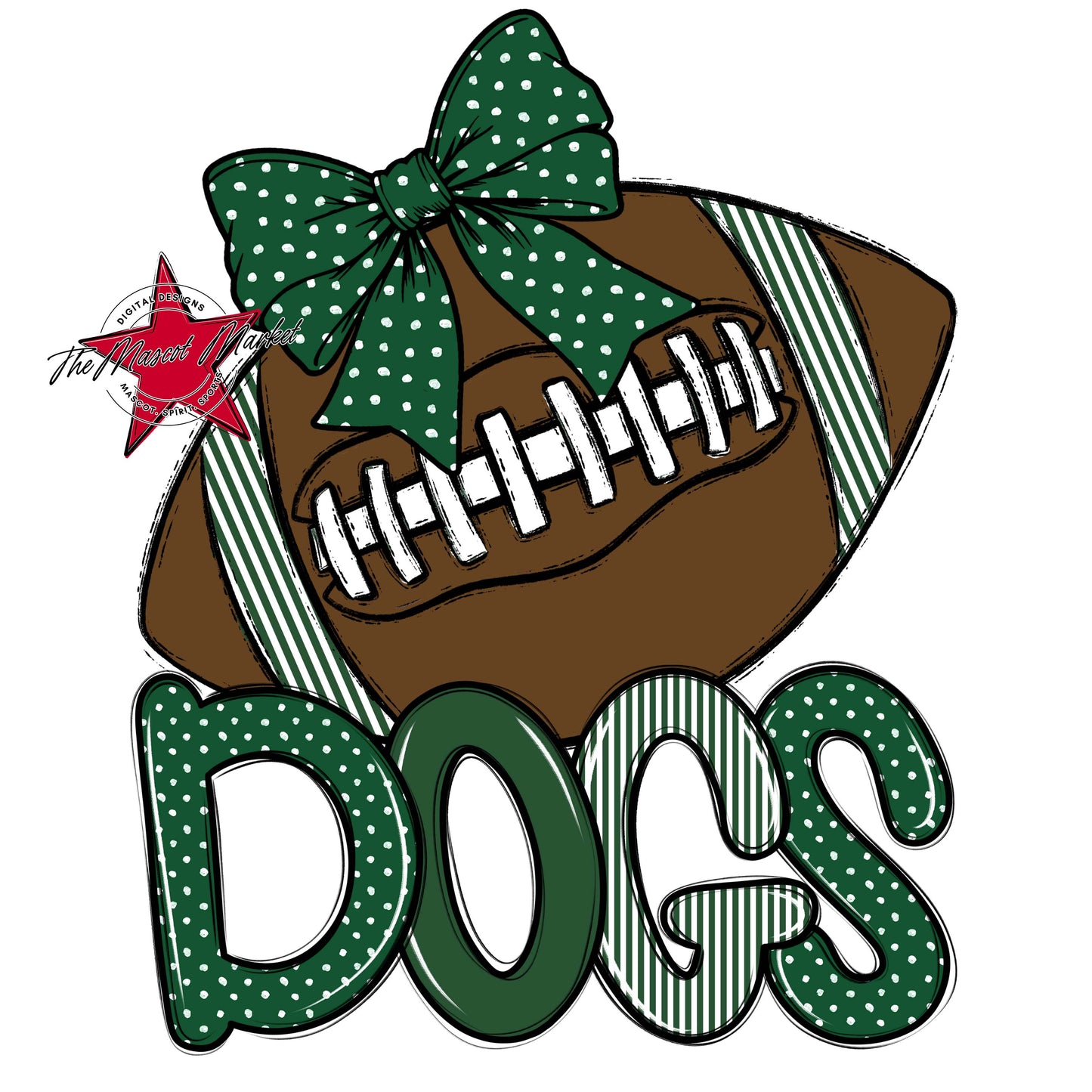 Dogs Football Spirit Design-Green