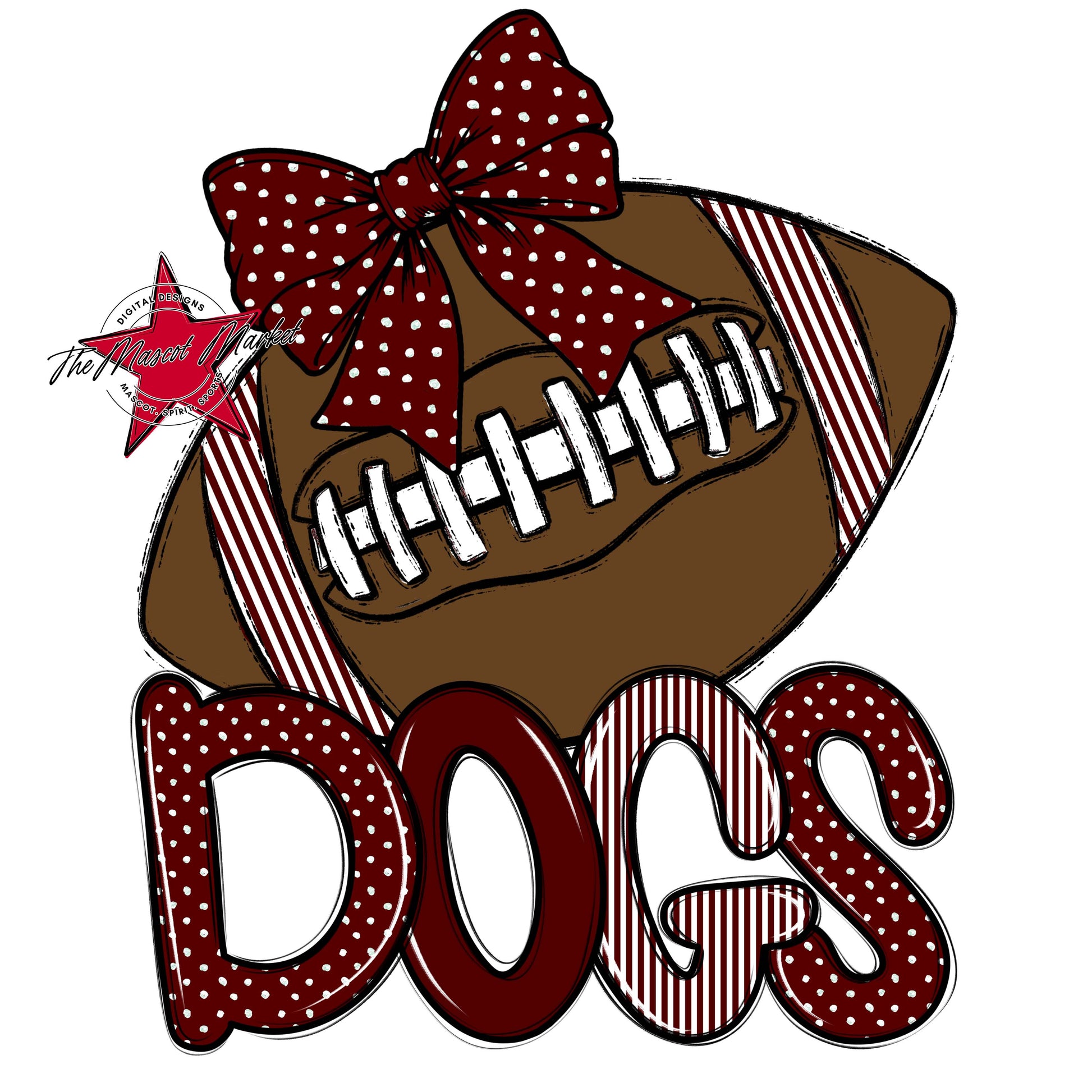 Dogs Football Spirit Design-Maroon
