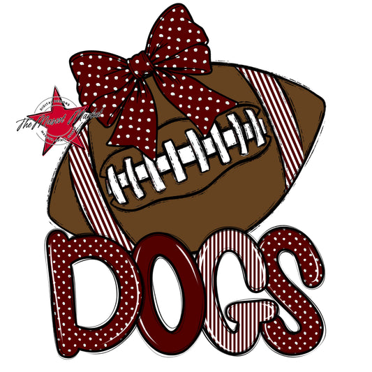 Dogs Football Spirit Design-Maroon