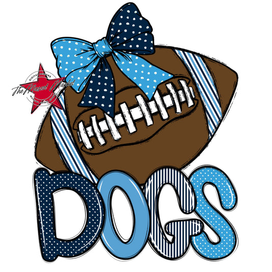 Dogs Football Spirit Design-Navy & Carolina Blue