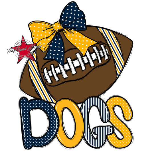 Dogs Football Spirit Design-Navy & Yellow