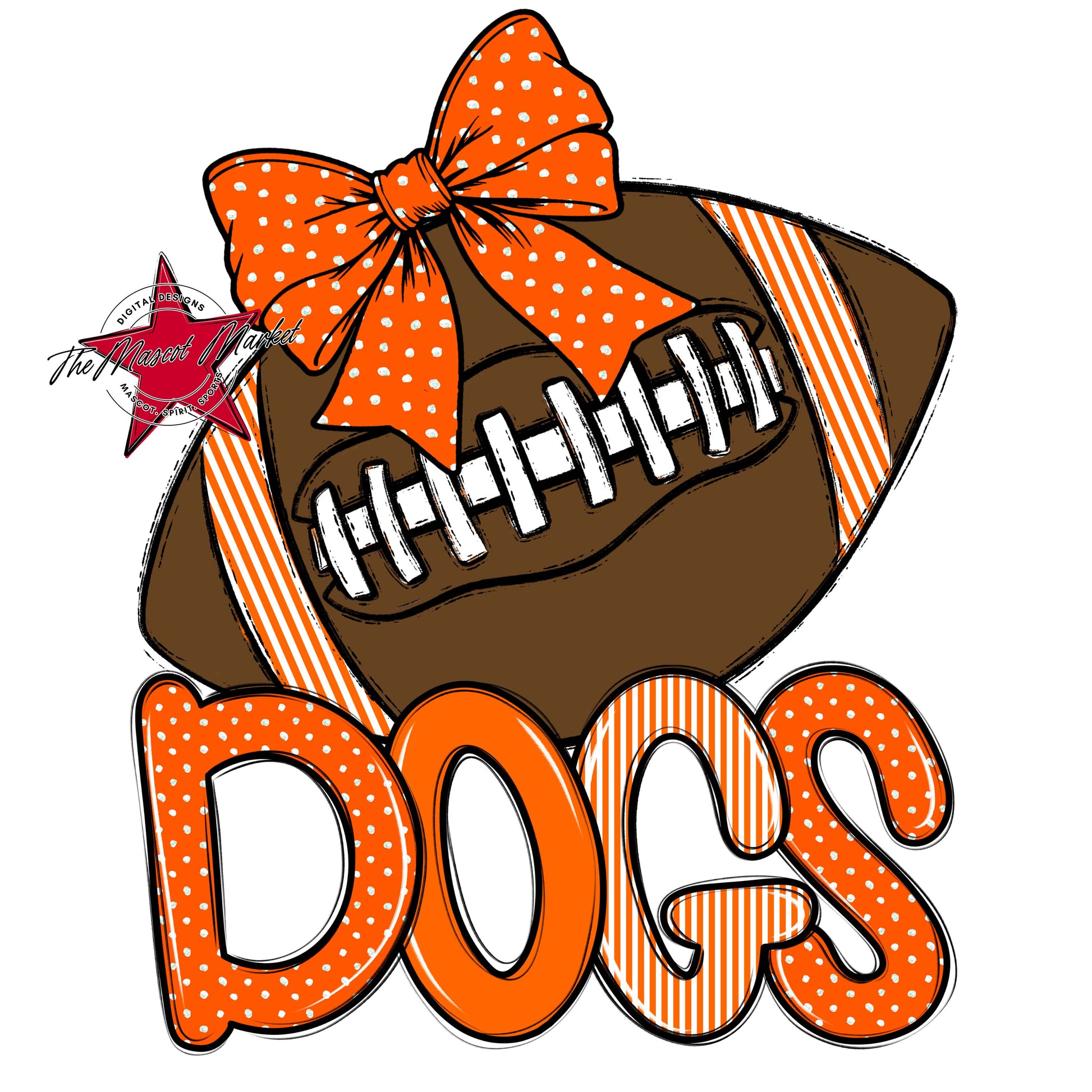 Dogs Football Spirit Design-Orange
