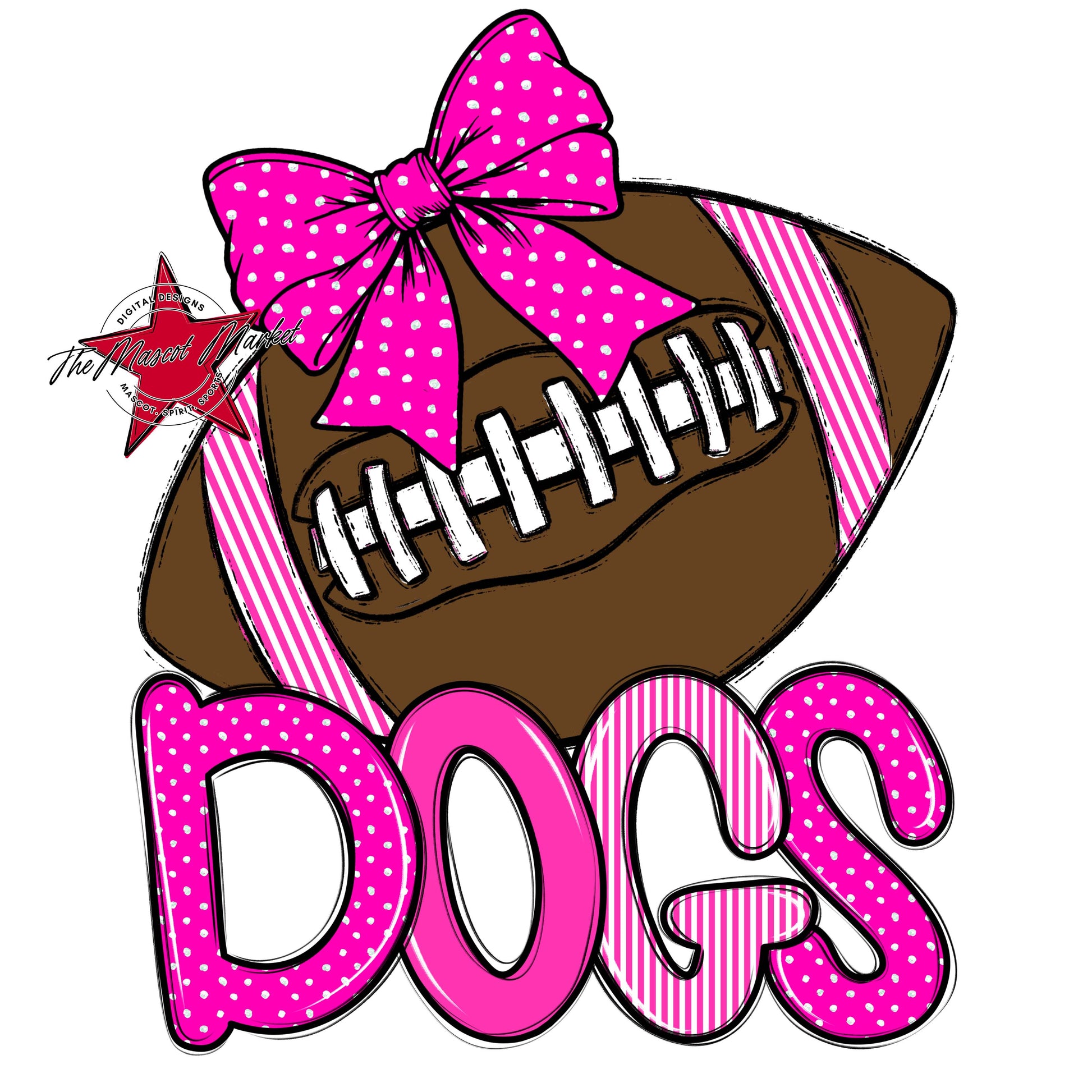 Dogs Football Spirit Design-Pink