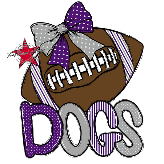 Dogs Football Spirit Design-Purple & Grey