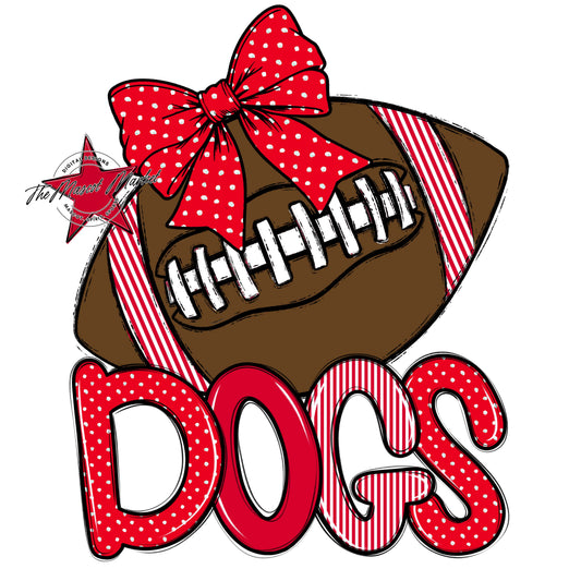 Dogs Football Spirit Design-Red