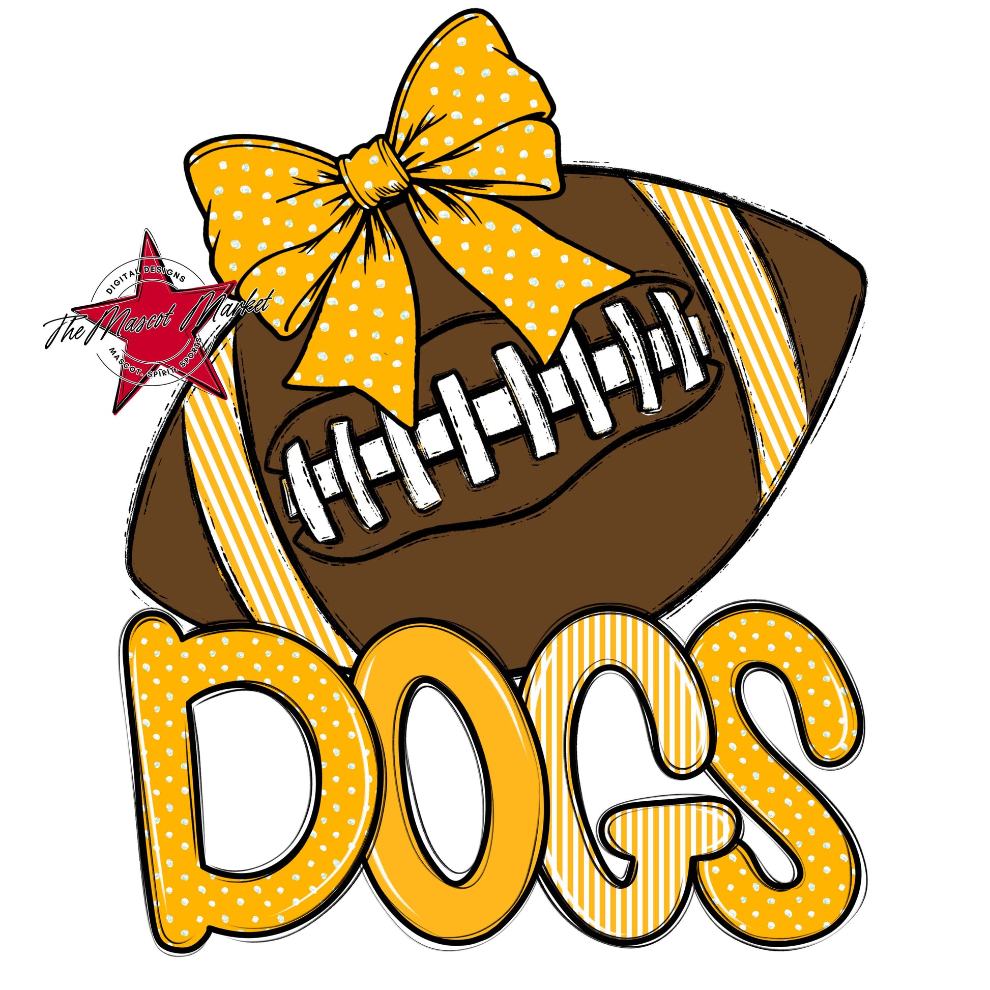 Dogs Football Spirit Design-Yellow