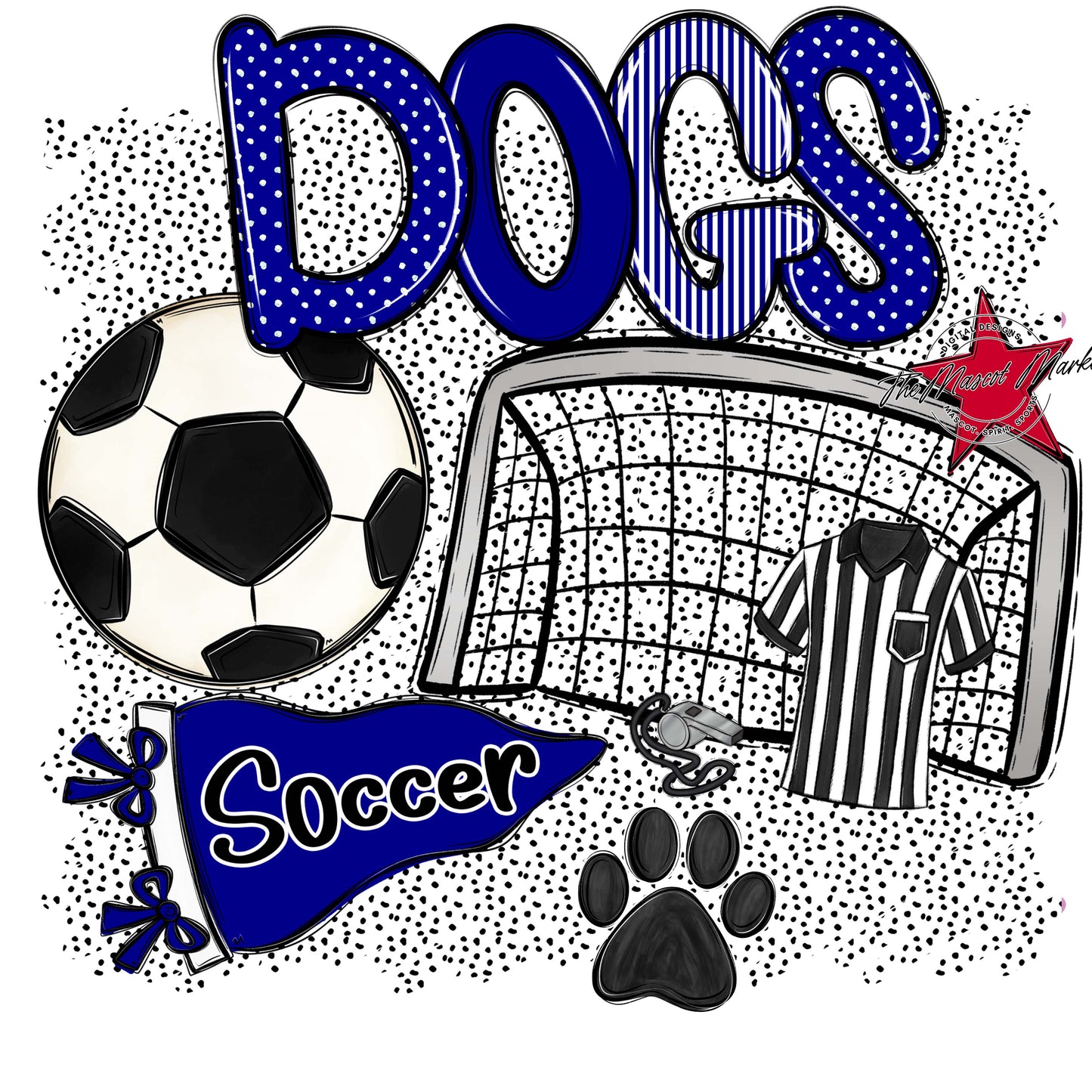 Dogs Soccer Spirit-Blue