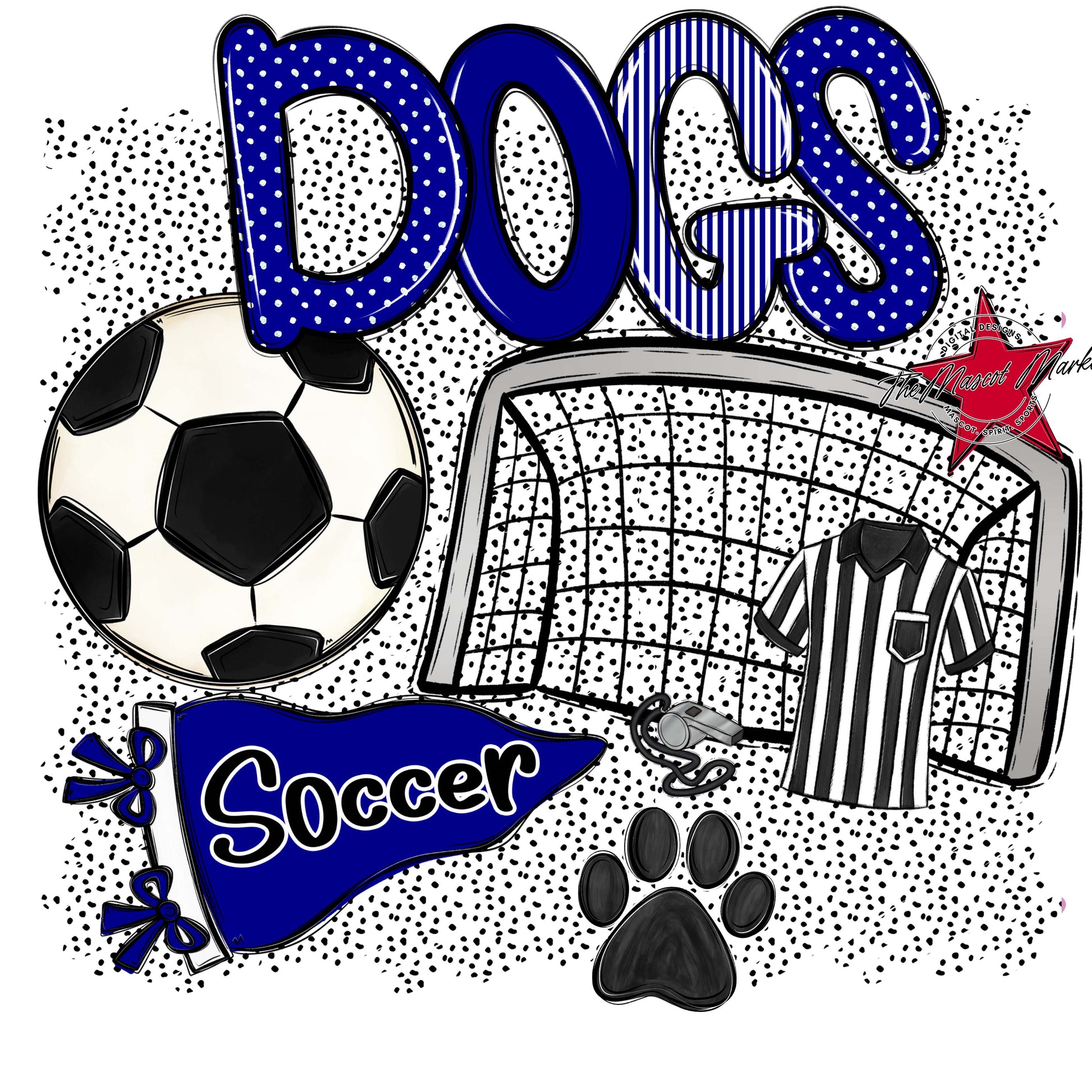 Dogs Soccer Spirit-Blue