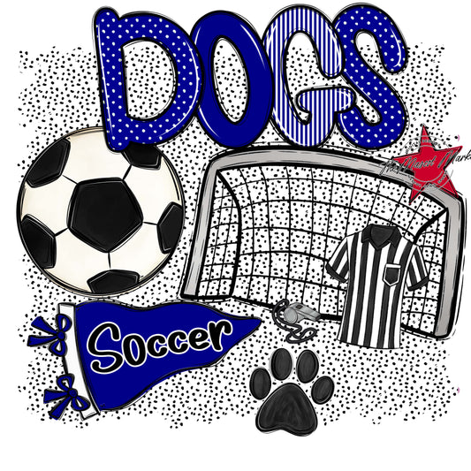 Dogs Soccer Spirit-Blue