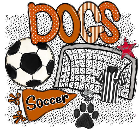 Dogs Soccer Spirit-Burnt Orange