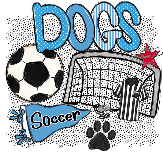 Dogs Soccer Spirit-Carolina Blue