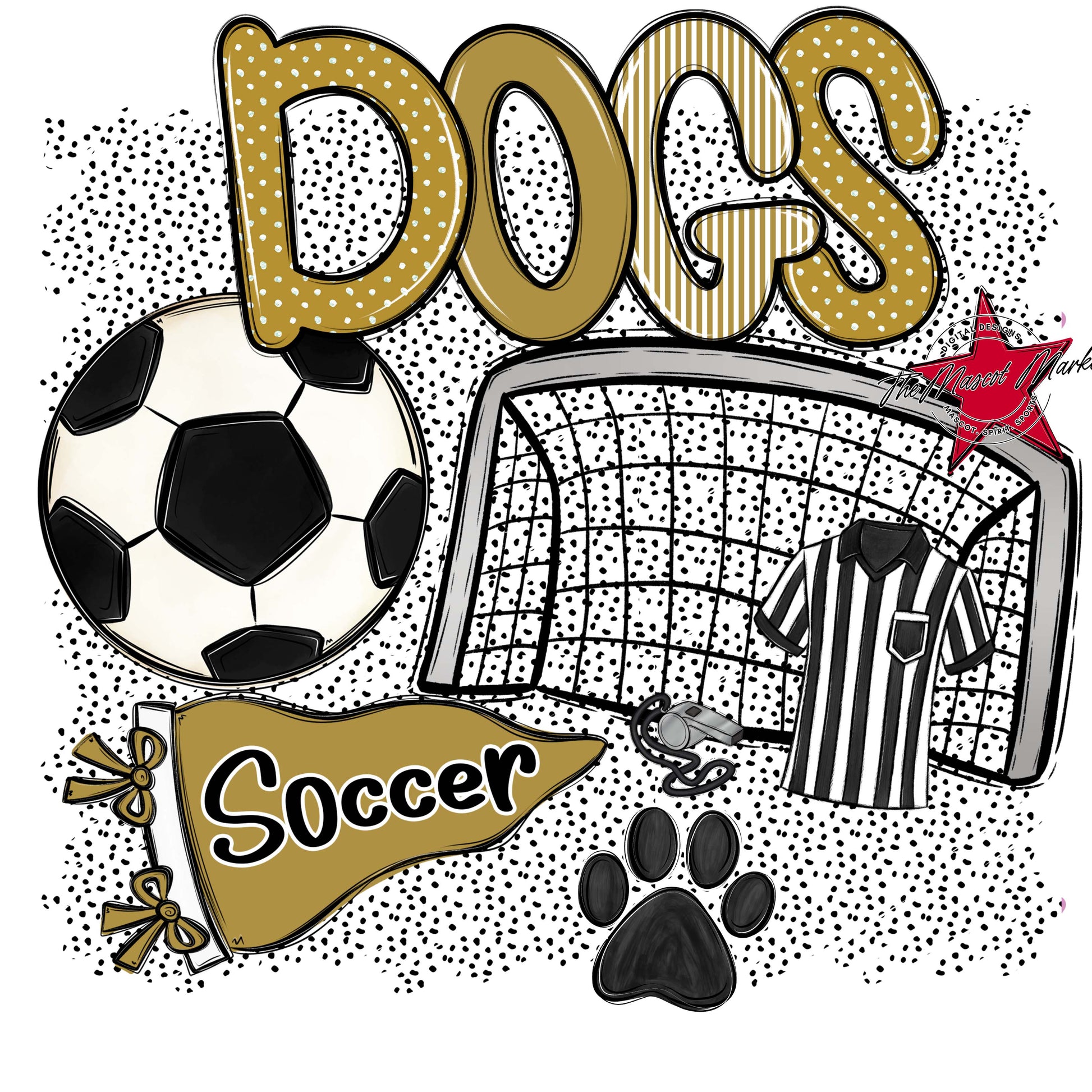 Dogs Soccer Spirit-Gold