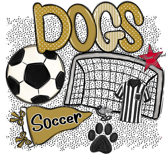 Dogs Soccer Spirit-Gold