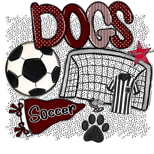 Dogs Soccer Spirit-Maroon