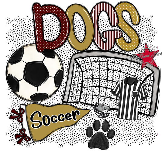 Dogs Soccer Spirit-Maroon & Gold